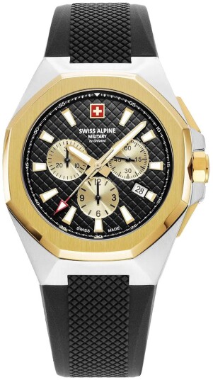 Swiss Alpine Military Herreklokke 7005.9847 Typhoon Sort/Gummi Ø42 mm