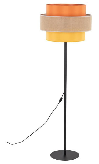 Trio gulvlampe - Oransje / Natur / Gul