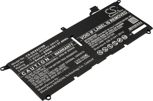 Dell XPS 13-9370-D1705S batteri (6300 mAh 7.6 V, Sort)
