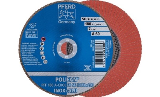 Pferd Lamellskive PFF 180 A Cool 60 SG Inox+Alu 180mm 8500 rpm 10 stk