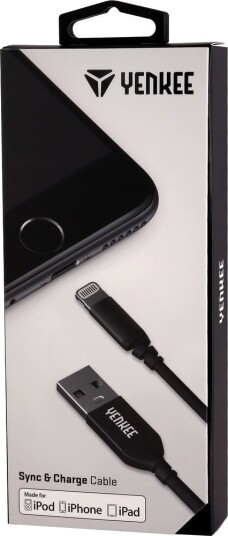 Usb-Kabel Yenkee Usb-A Til Lightning 2 M Svart 30016081 Usb-Kabel Yenkee Usb-A Til Lightning 2 M Svart 30016081