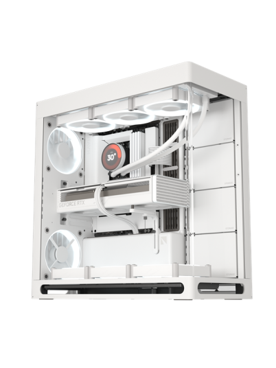 Havn HS 420 Miditower Kabinett Hvit med Herdet Glass E-ATX Havn HS 420 Miditower Kabinett Hvit med Herdet Glass E-ATX