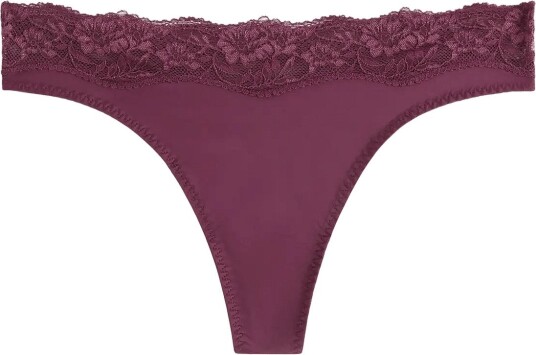 Lindex Thong With Regular Waist DARK DUSTY RED XXL