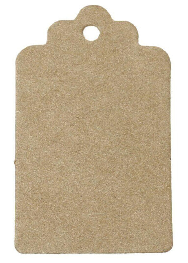100x Papiretiketter - Brun