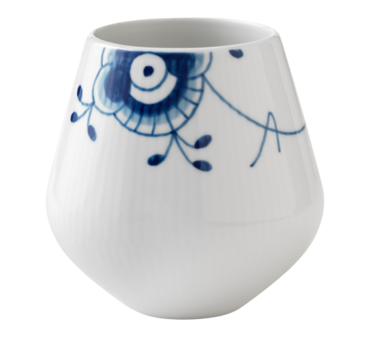 Royal Copenhagen Blå Mega Riflet vase 12 cm Royal Copenhagen Blå Mega Riflet vase 12 cm