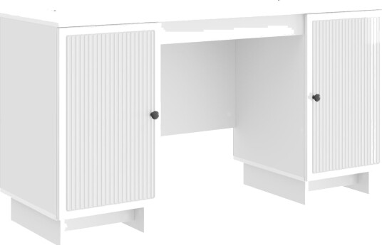 vidaXL Skrivebord Høgglans hvit Konstruert tre 142,5 x 50 x 75 cm