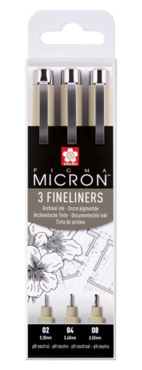 Sakura Pigma Micron Fineliner 3-set Sakura Pigma Micron Fineliner 3-set