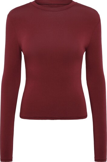 Organic Basics Flex Long Sleeve Tee - Burgundy - XL