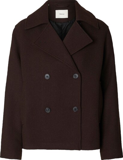 Selected Slwzia Alma Wool Blend Jacket Noos   Brown   36