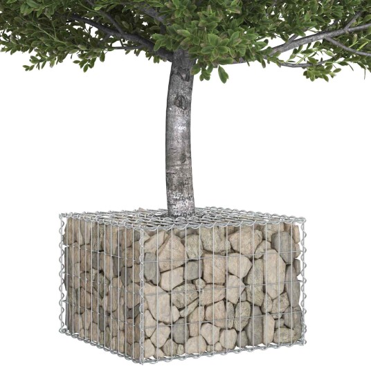 Gabion hevet seng sølv 60 x 60 x 40 cm Galvanisert Stål