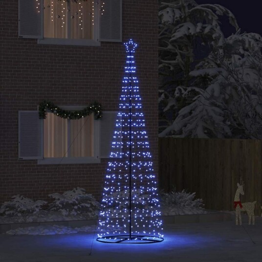  LED juletre med 800 LED med jordspyd med stativ Blå 400 cm Jern