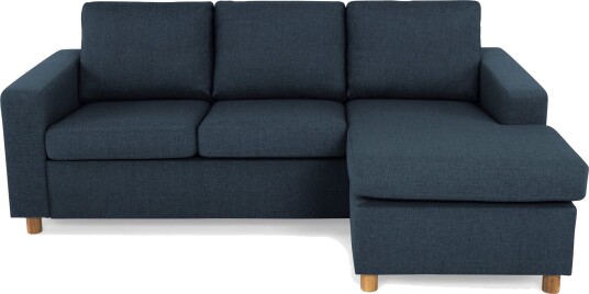 Crazy 3 seters Vendbar L formet Sjeselongsofa i Stoff Blå