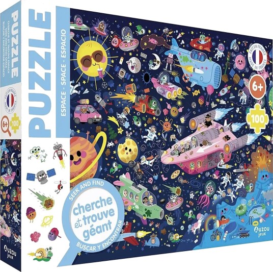 Auzou Puzzle 100 PcSeek & Find Space Multi/patterned ONE SIZE