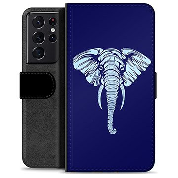 Samsung Galaxy S21 Ultra 5G Premium Lommebok-deksel Elefant