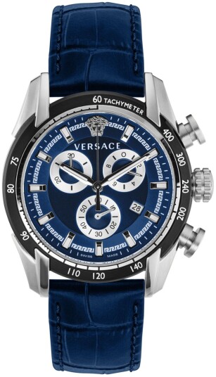 Versace Herreklokke VE2I00721 V Ray Blå/Lær Ø44 mm