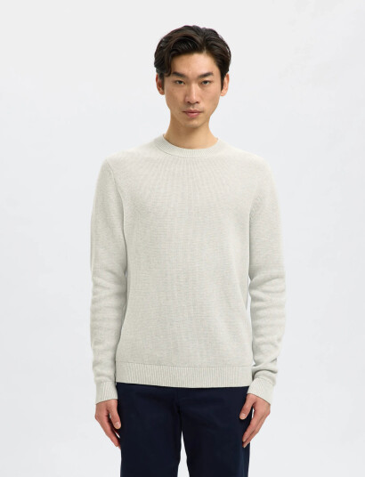 Selected Slhdane Ls Knit Structure Crew Neck Noos - Grey - L Selected Slhdane Ls Knit Structure Crew Neck Noos - Grey - L