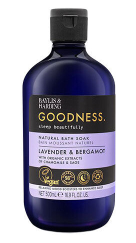 Baylis & Harding Goodness Sleep Lavender & Bergamot Natural Bath Soak Vegansk skumbad 500 ml Baylis & Harding Goodness Sleep Lavender & Bergamot Natural Bath Soak Vegansk skumbad 500 ml
