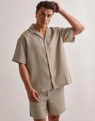 Jack & Jones Jjmassimo Resort Shirt Ss Ln Kortermede skjorter Beige