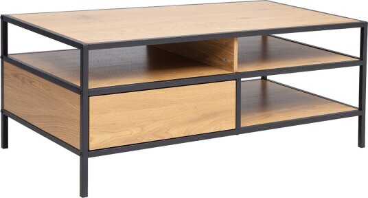 Sofabord HOME4YOU Hedvig med en skuff 100x50x40 cm ask/svart - Ask/svart