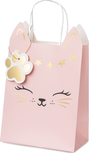 Gjenbrukbar Party Bag Rosa Katt