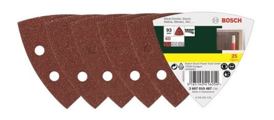 Bosch 25-delers slipepapirsett K40 til deltasliper - Trekant 93 mm