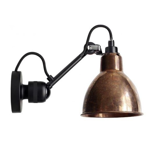 Lampe Gras N304 Vegglampe Matt Sort & Rå Kobber Hardwired