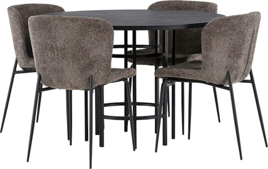 Spisegruppe Venture Home Copenhagen Ø 115 cm med 4 Modesto Stoler