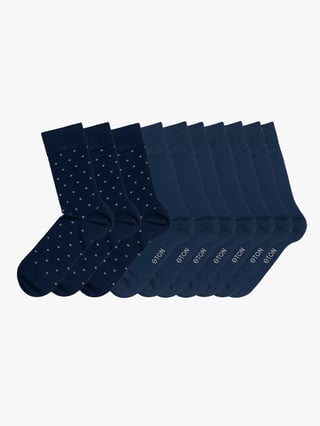 Eton 10pk Bambus Dots Mix Blå 41 45