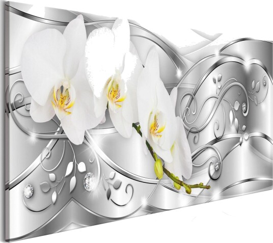 Bilde Flowering 1 Part Narrow Silver 135x45 Artgeist sp. z o. o.