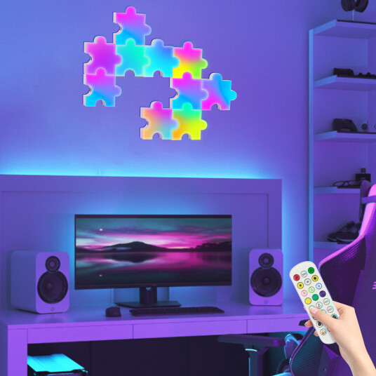 Ledlife 6 stk. Puslespill RGBIC vegglys komplett sett med 6 stk. brikker