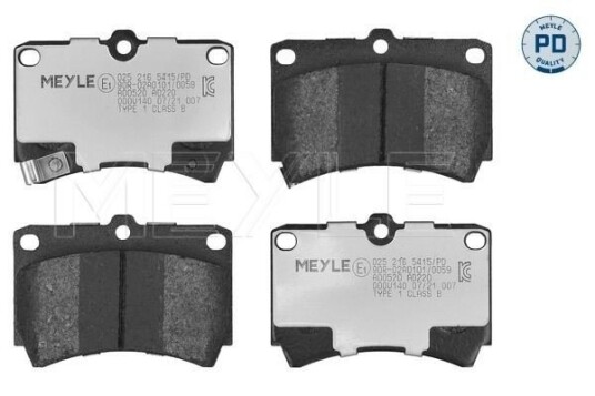 Bremseklosser MEYLE 025 216 5415/PD
