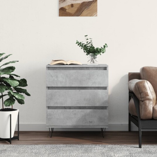 vidaXL Skjenk betonggrå 60x35x70 cm konstruert tre vidaXL Skjenk betonggrå 60x35x70 cm konstruert tre