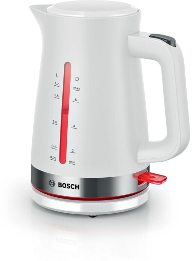 Bosch TWK4M221 Trådløs Vannkoker 1,7L 2400W Hvit med Vannivåindikator Bosch TWK4M221 Trådløs Vannkoker 1,7L 2400W Hvit med Vannivåindikator