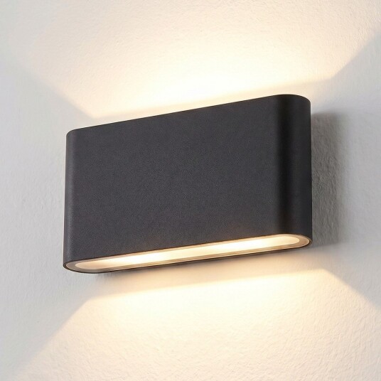 Ledlife 12W DuoLume vegglampe Rektangel IP65 sort opp/ned inne/ute inkl. lyskilde Dimbar : Ikke dimbar Kulør : Varm
