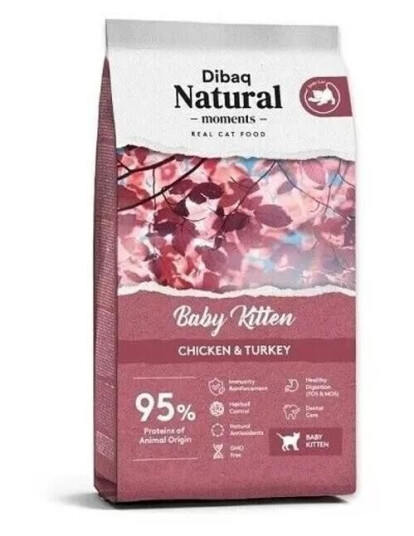 Dibaq Natural Moments Tørrfôr for kattunger 2 kg med kylling og kalkun