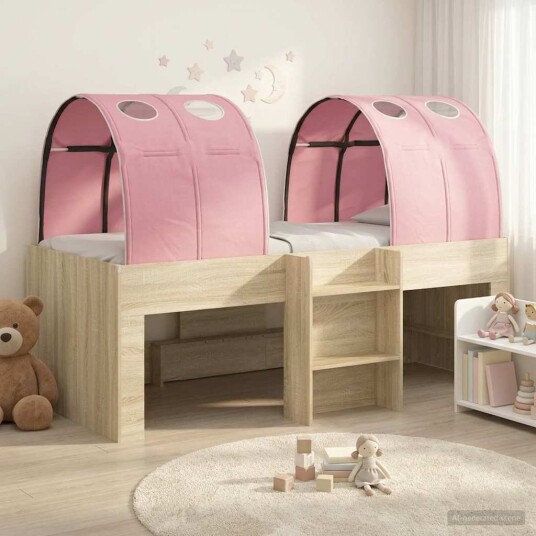 Seng med tunnel 4 pcs Sonoma eik og rosa Konstruert tre