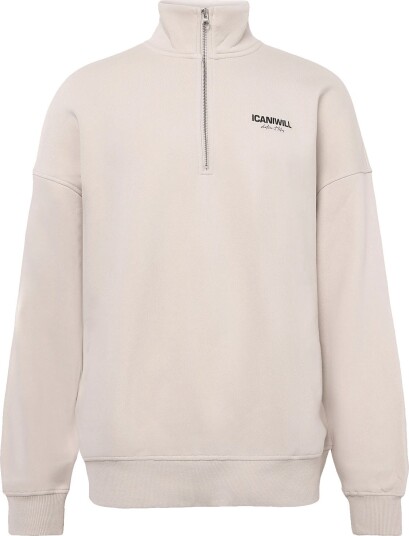 ICANIWILL Everyday 1/4 Zip Sweatshirt Print M   Beige   XL