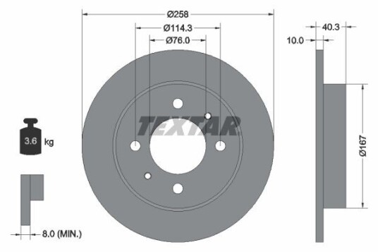 Bremseskive TEXTAR 92117103 Bremseskive TEXTAR 92117103