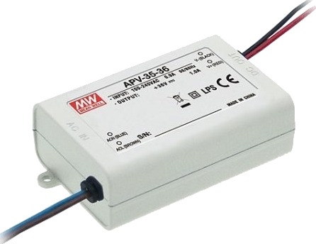 Mean Well Apv 35 12 Hvit 90   264 V 47   63 Hz 180 G 57 Mm 29,5 Mm