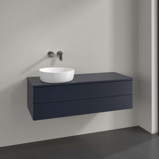 Villeroy & Boch  Antao Servantskap med 2 skuffer 120x50x36 cm u/lys Blå Matt
