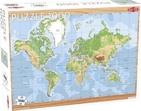 Tactic World Map 1000 Pcs 1000 Stykker Kart 9 År