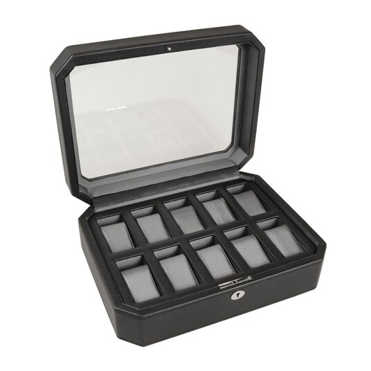 WOLF Windsor 5 Piece Watch Box Black Purple