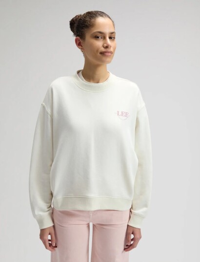 Lee Jeans Logo Crew Sws Cream XS x 00 Lee Jeans Logo Crew Sws Cream XS x 00