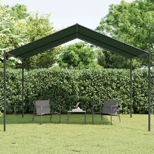 vidaXL Paviljong 4 x 4 x 2,6 m Gråbrun Polyester og stål