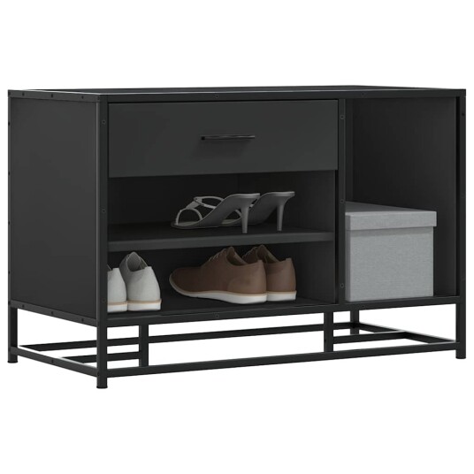  Skobenk svart 80x40x53,5 cm konstruert tre og metall 8721102842832