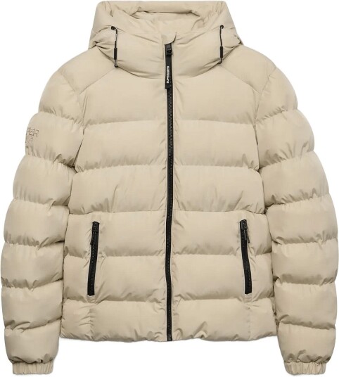 Superdry Hooded Sports Puffer Jacket Beige XL Superdry Hooded Sports Puffer Jacket Beige XL