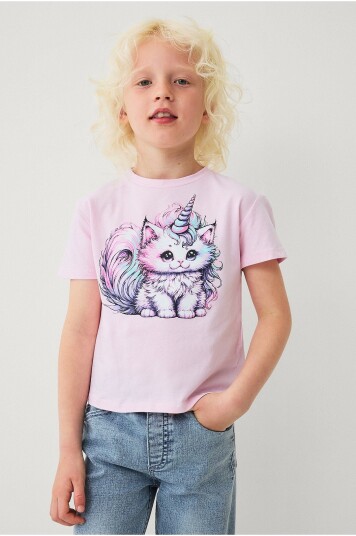 Ellos Collection T skjorte med trykk Rosa