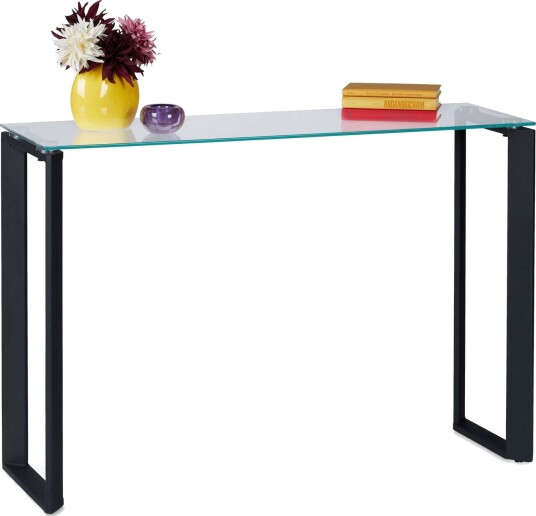 Konsollbord med bordplate i glass Konsollbord med bordplate i glass