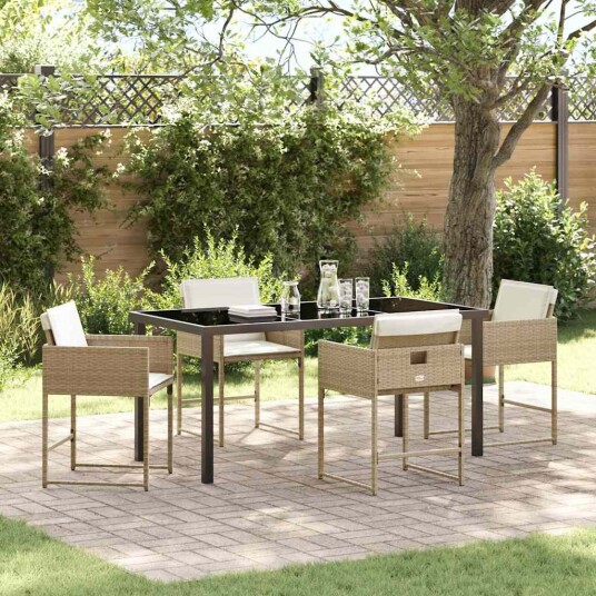 Hage Spisegruppe 5 pcs Beige polyrotting