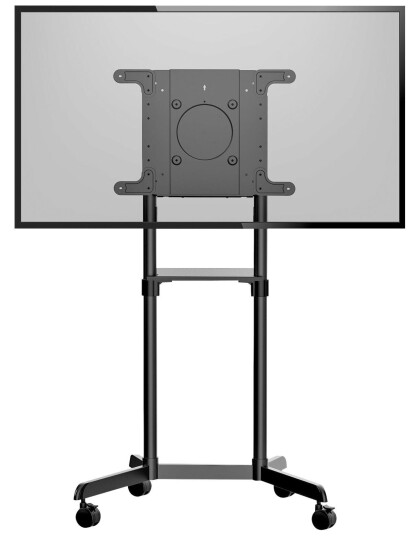 StarTech Mobile TV Cart, Portable Rolling TV Stand for 37-70" VESA Display (154lb/70kg), with Shelf & Storage Compartment, Rotate/Tilt Display,